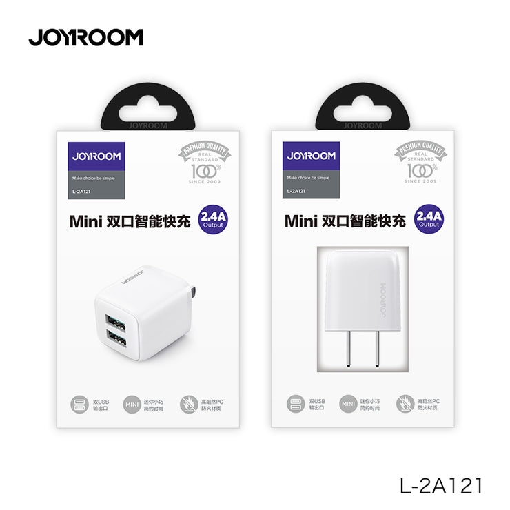 L-2A121 Mini dual port smart fast charger EU/CN
