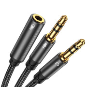 SY-A05 Headphone female to 2-male Y-splitter audio cable 0.2m-black