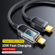 S-CL020A4 20W Digital Display Fast Charging Data Cable 1.2m Type c to Lightning Cable