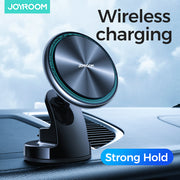 JR-ZS290 Magnetic Wireless Car Charger Holder with LED Letter Ring holder air vent & dashboard