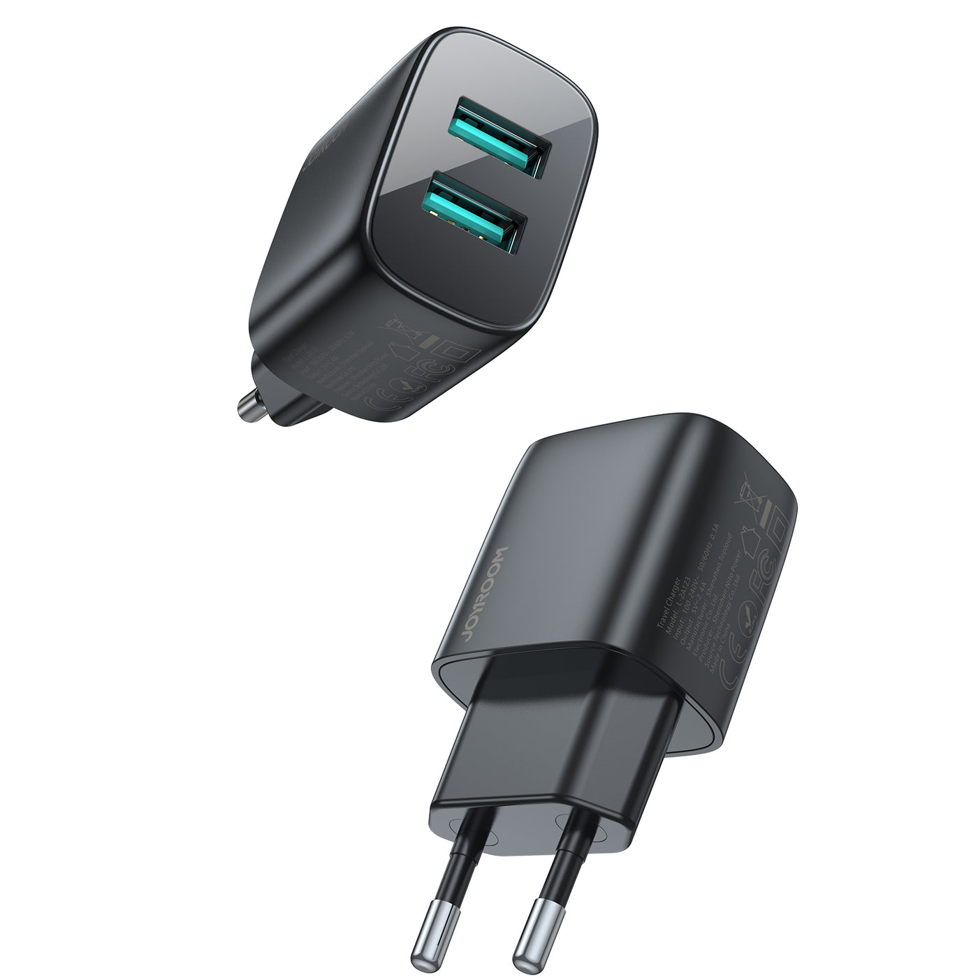 L-2A123 2.4A Dual ports mini fast charger EU/UK/US