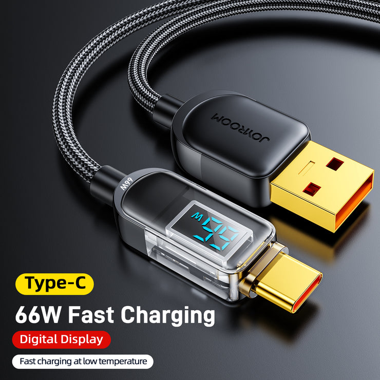 S-AC066A4 66W Digital Display Fast Charging Data Cable 1.2m Type c Cable