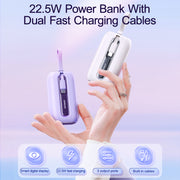 JR-L012/JR-L013 22.5W/12W Colorful series Powerbank-bulit-in 2in1 cable lightning+type c