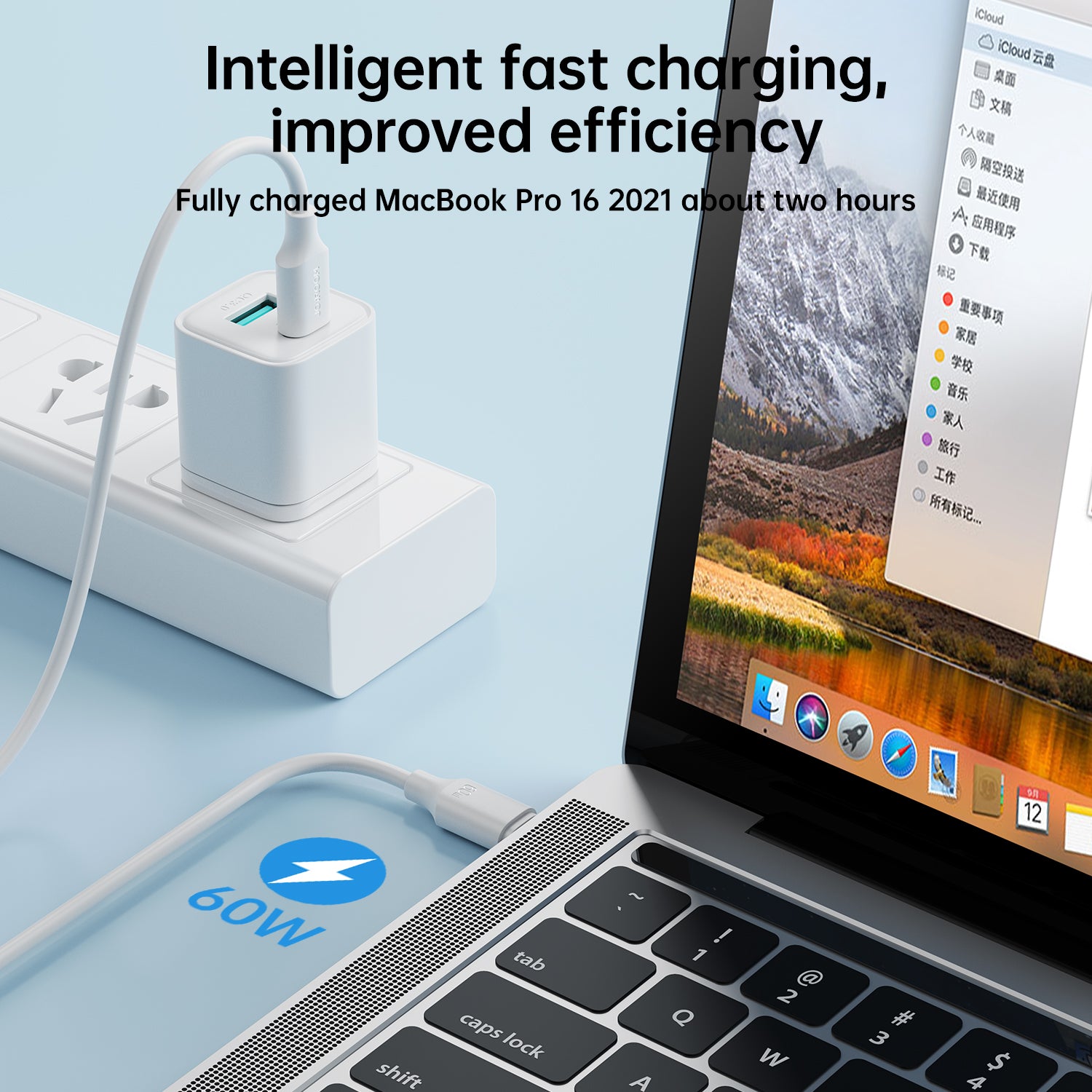 JOYROOM S-CC060A9 Cavo USB-C a USB-C 60W 1m bianco ricarica rapida JOYROOM S-CC060A9 Cavo USB-C a USB-C 60W 1m bianco ricarica rapida