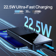JR-QP191 10000mah 22.5W fast charging powerbank with LCD display