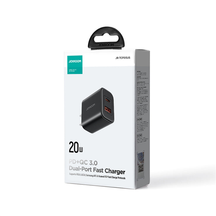 JR-TCF05 20W PD+QC Charger-EU/UK/US-White/Black