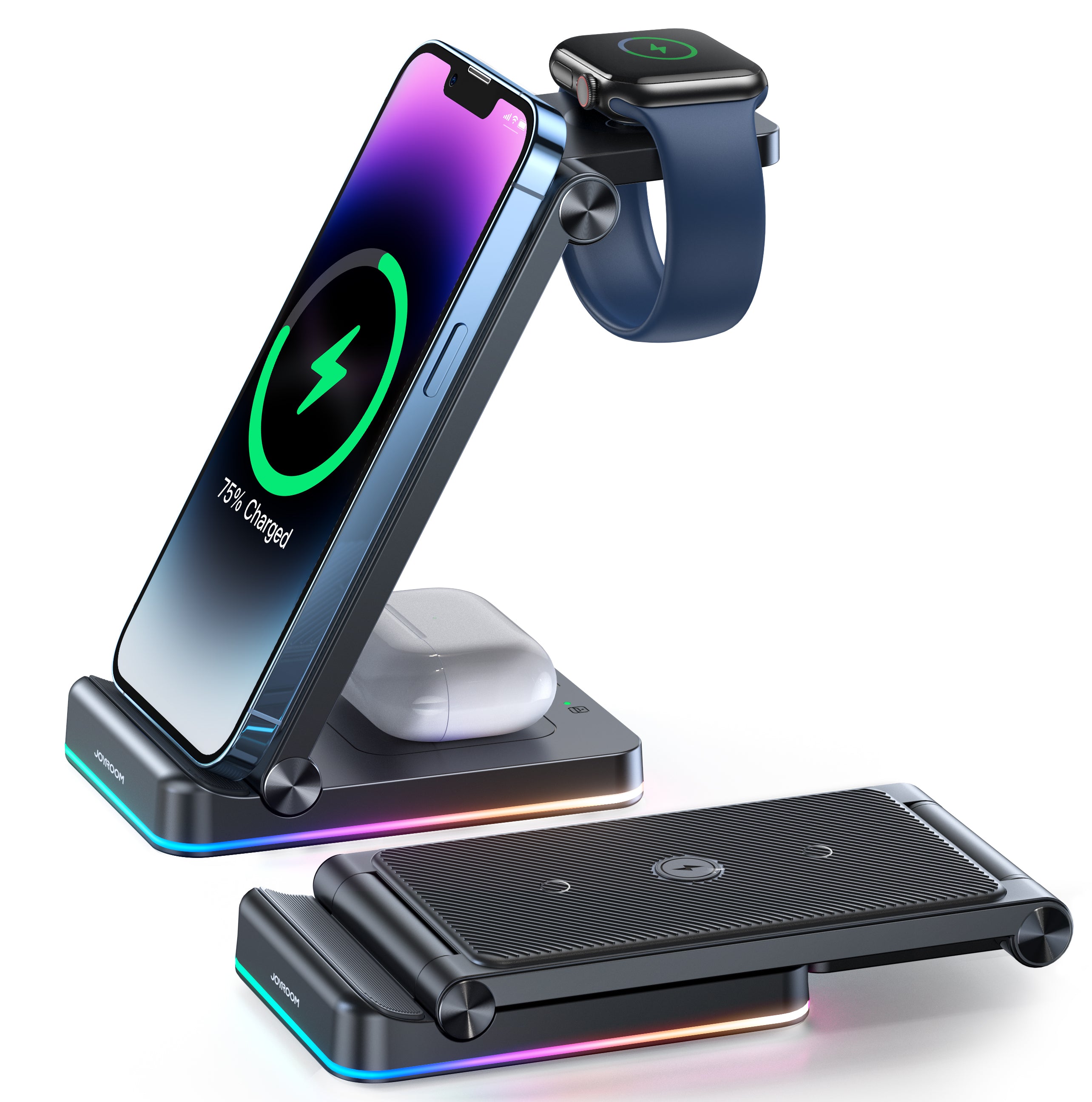 JR-WQN01 3 in 1 Magnetic Charging Station for phone for watch for earp ...