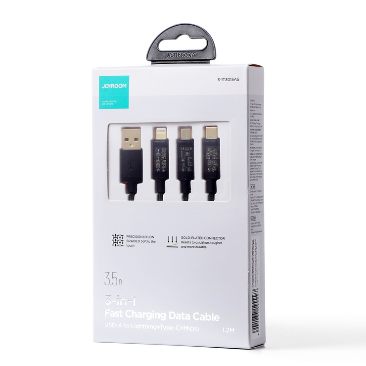 S-1T3015A5 3.5A 3-in-1 Lightning+Type-C+Micro cable