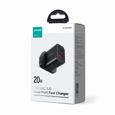 JR-TCF05 20W PD+QC Charger-EU/UK/US-White/Black
