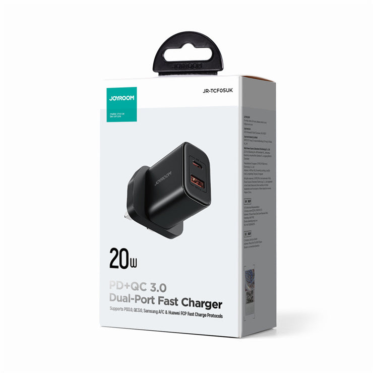 JR-TCF05 20W PD+QC Charger-EU/UK/US-White/Black