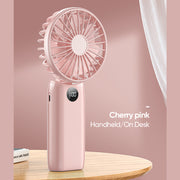 JR-CY451 Plain maple folding handheld fan (digital display)