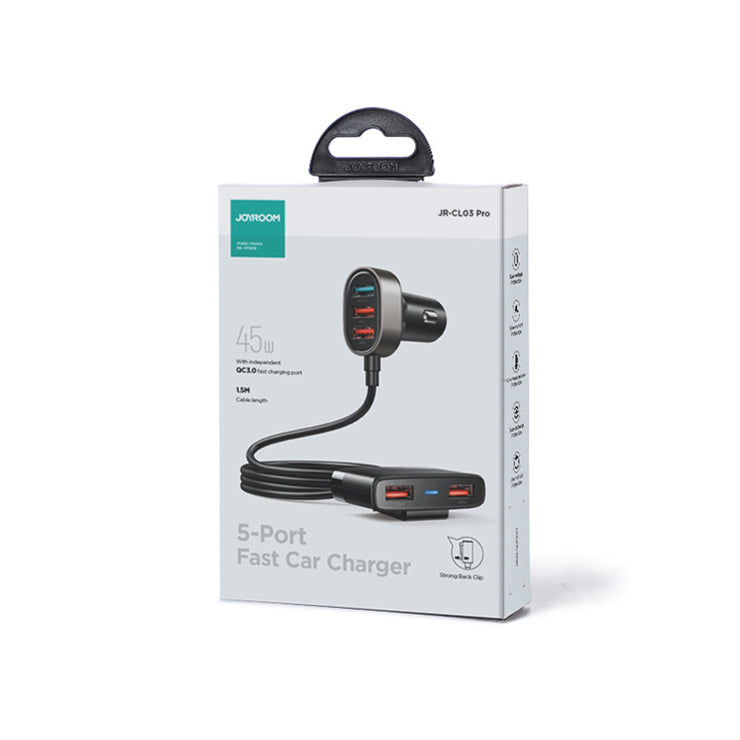 JR-CL03 Pro 45W 5-Port USB Car Charger