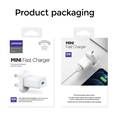 L-1A101 2.1A Single Port Mini Fast Travel Charger EU/UK/US