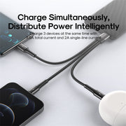S-01530G11 3 in 1 charging cable 0.15m-Lightning++TypeC+TypeC
