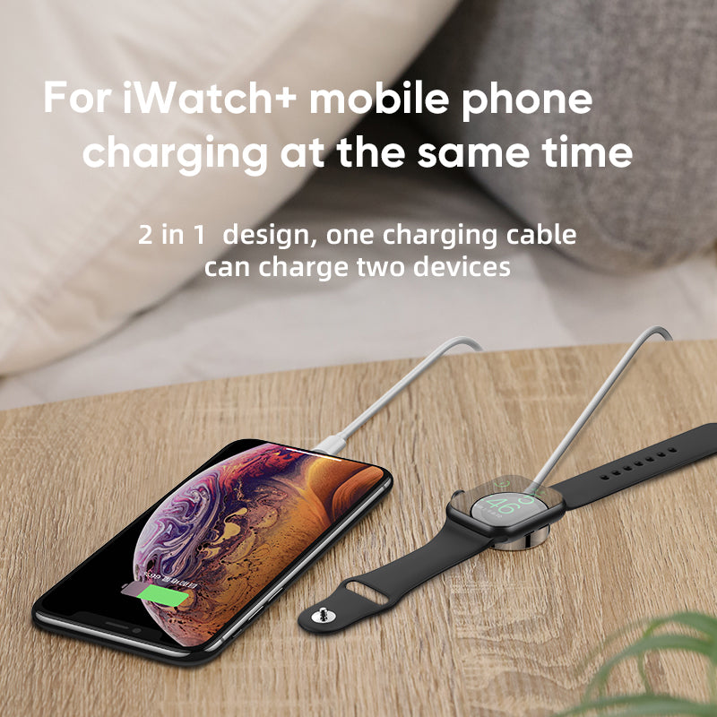 S-IW002S Iwatch Magnetic wireless charger+lightning cable, 2in1