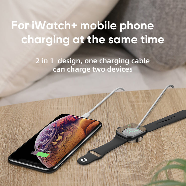 S-IW002S Iwatch Magnetic wireless charger+lightning cable, 2in1