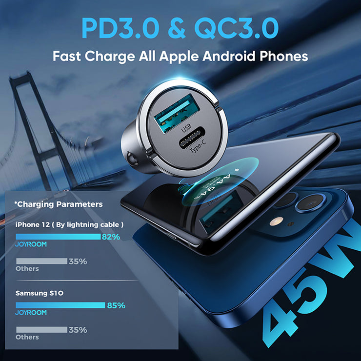 C-A35 45W Mini 2-port ring-pull fast car charger