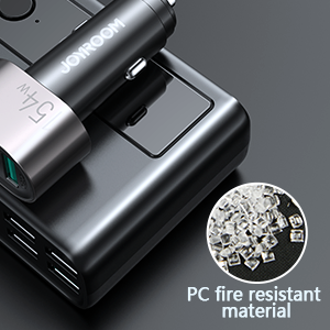 JR-CL06 154W Car cigarette lighter adapter with three sockets PD+QC3.0+USB*4