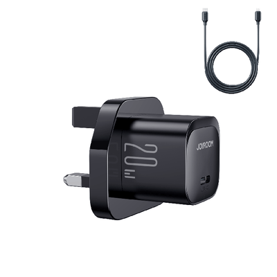 JR-TCF02 PD 20W Mini intelligent fast charger EU/UK with C to L Cable