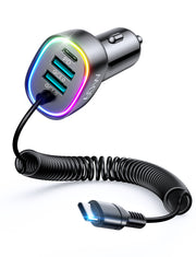 JR-CL19/JR-CL20 4-in-1 60W Wired Car Charger(Type-C/Lightning)