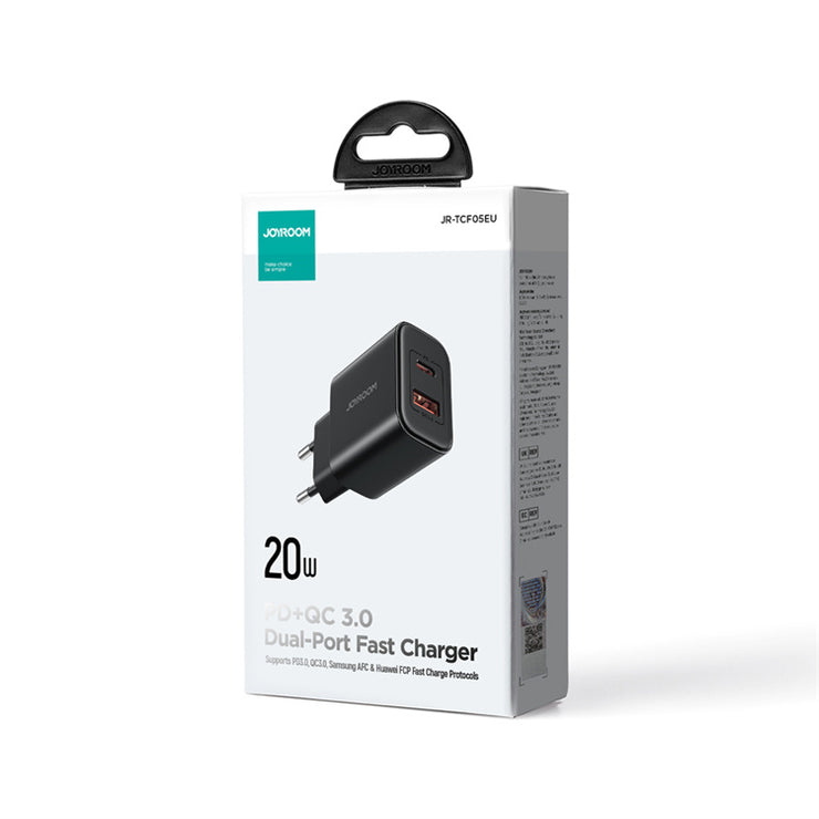 JR-TCF05 20W PD+QC Charger-EU/UK/US-White/Black