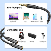 SY-A04 Headphone male to 2-female Y-splitter audio cable 0.2m-black