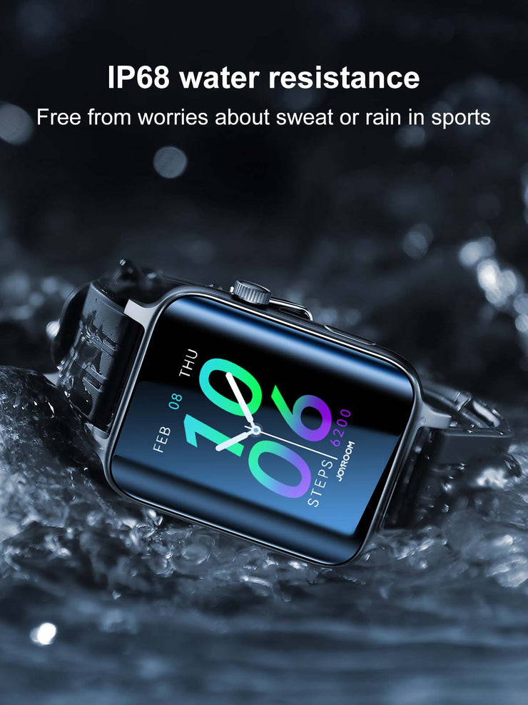 JR-FT6 Waterproof IP68 Smartwatch With Silicone Black Strap Answer/Make Call