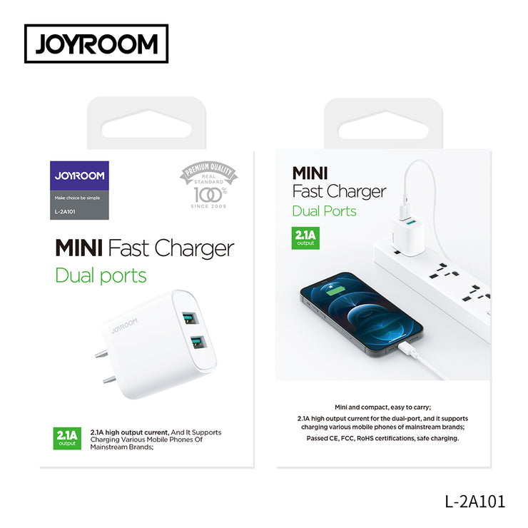 L-2A101 2.1A Dual ports mini fast charger EU/UK/US