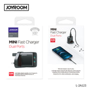 L-2A123 2.4A Dual ports mini fast charger EU/UK/US