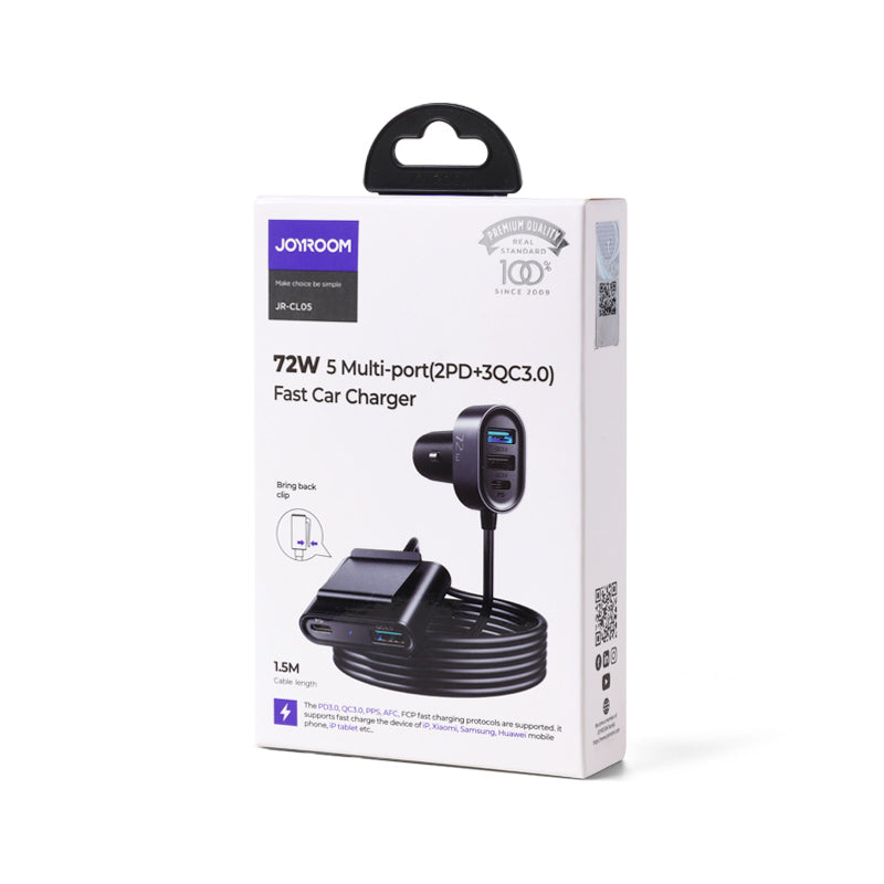 JR-CL05 5 multi-port(2 PD + 3 QC3.0) fast car charger