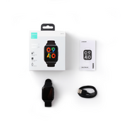 JR-FT3 Pro Waterproof IP68 Smartwatch With 20mm Silicone Black Strap Make/Answer Call