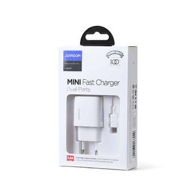 L-2A123 2.4A Dual ports mini fast charger EU with cable