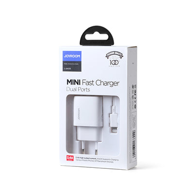 L-2A123 2.4A Dual ports mini fast charger EU with cable