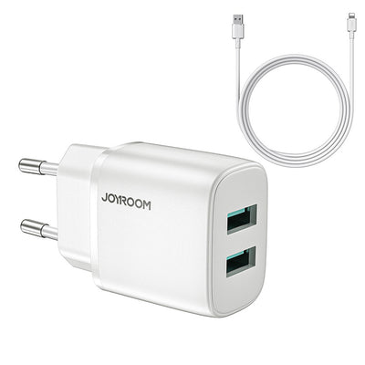 L-2A123 2.4A Dual ports mini fast charger EU with cable