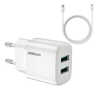 L-2A123 2.4A Dual ports mini fast charger EU with cable