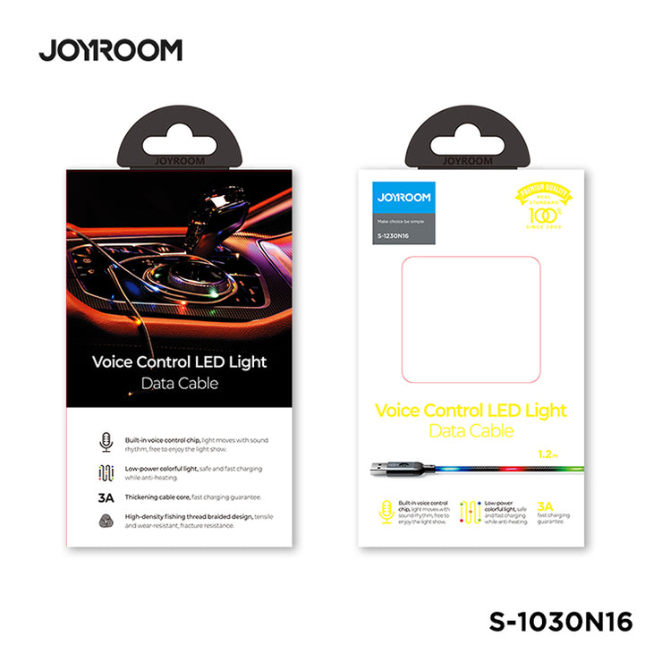 S-1230N16 Voice Control LED Light  Data Cable-1.2m-Lightning Type c