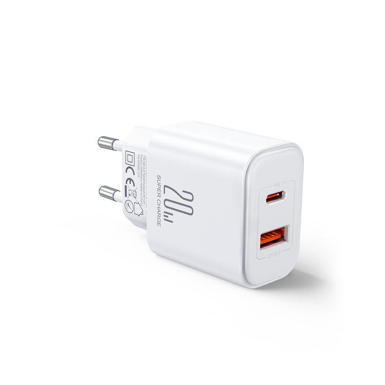 JR-TCF05 20W PD+QC Charger-EU/UK/US-White/Black