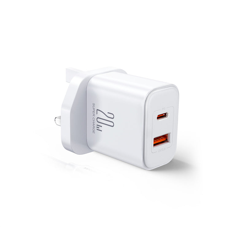 JR-TCF05 20W PD+QC Charger-EU/UK/US-White/Black