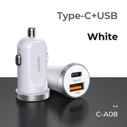 C-A08 Mini dual-port 30W smart car charger PD+QC3.0