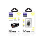 C-A08 Mini dual-port 30W smart car charger PD+QC3.0