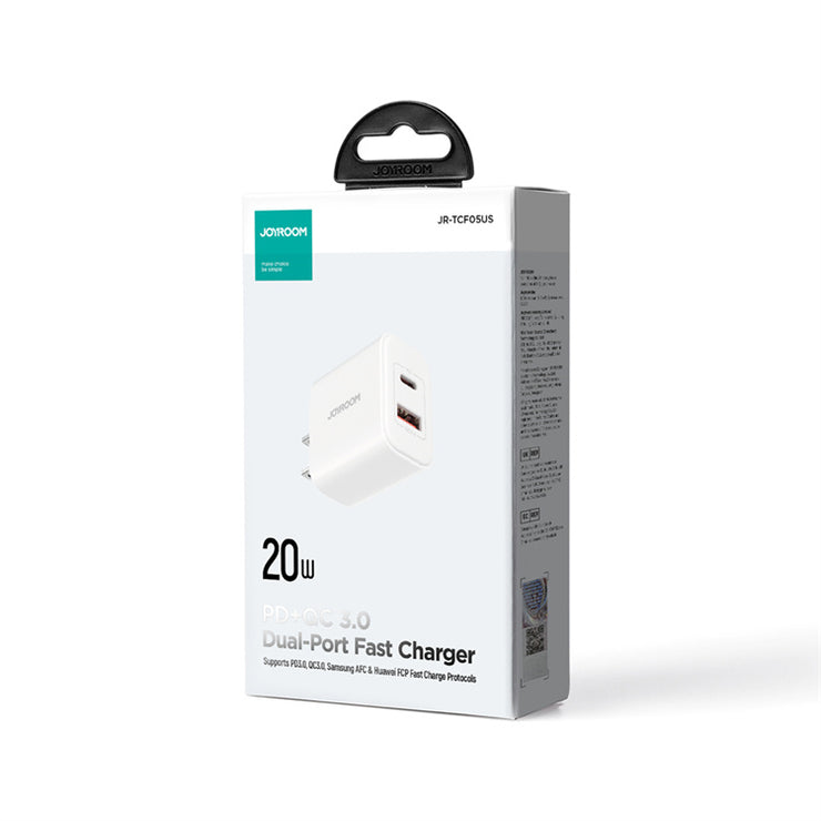 JR-TCF05 20W PD+QC Charger-EU/UK/US-White/Black